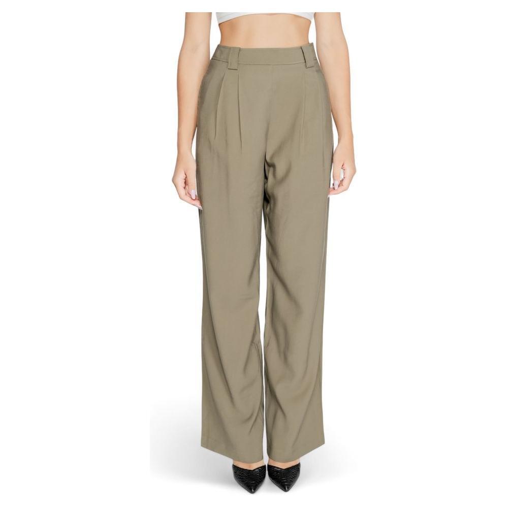 Morgan De Toi Green Cotton Pant MO-14792600149-IT40|S