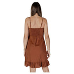 B.Young Brown Linen Midi BY-14885400140-IT36|XXS