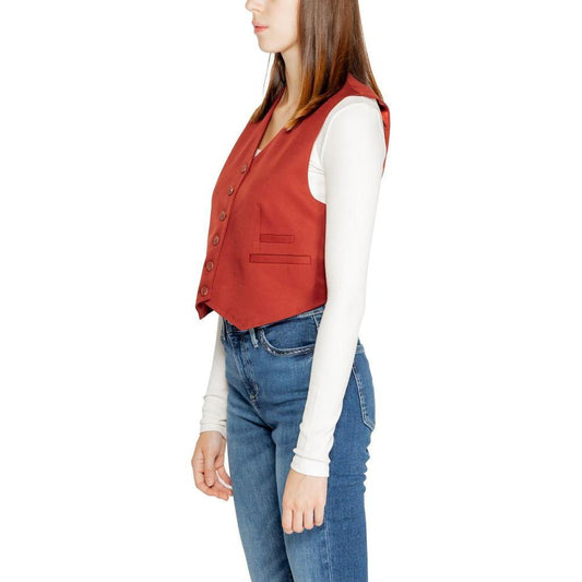Vero Moda Red Polyester Waistcoat VE-14932700141-IT40|S