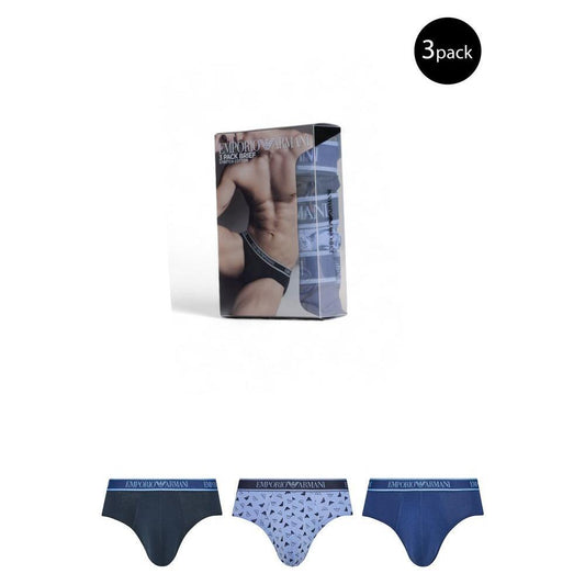 Emporio Armani Underwear Blue Cotton Underwear EM-15169100126-IT44 | S