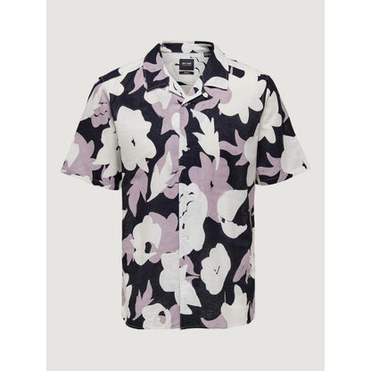Only & Sons Purple Linen Shortsleeve