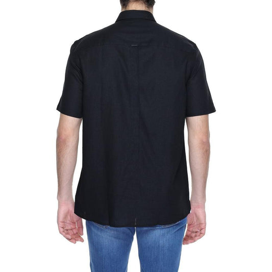 Antony Morato Black Linen Shortsleeve AN-13370300009-IT50 | L