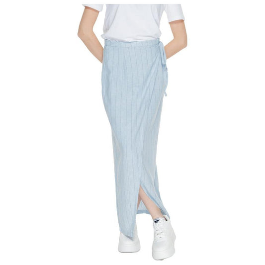 Vero Moda Light Blue Linen Skirt VE-13394500307-IT36|XXS