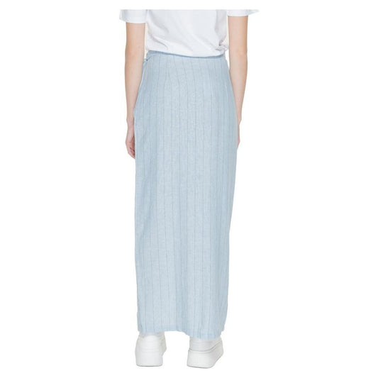 Vero Moda Light Blue Linen Skirt VE-13394500307-IT36|XXS