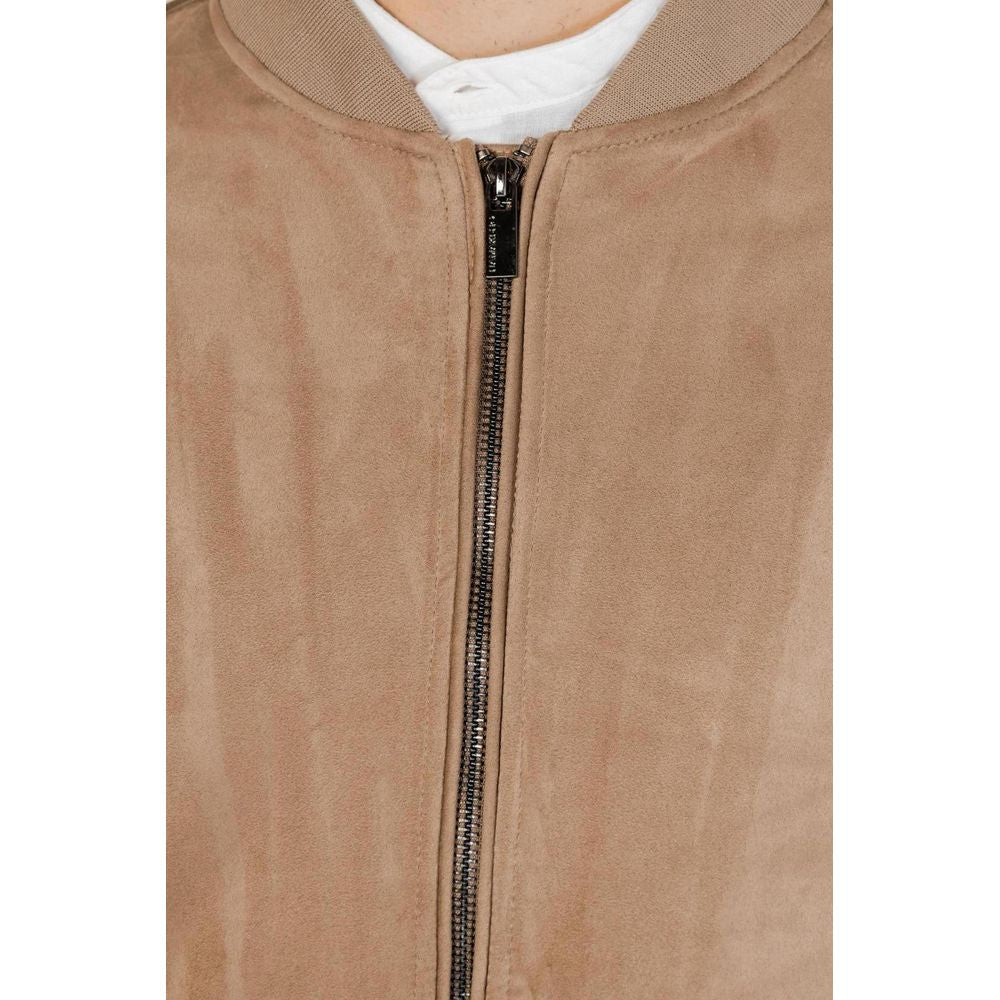 Hamaki-Ho Brown Polyester Bomber
