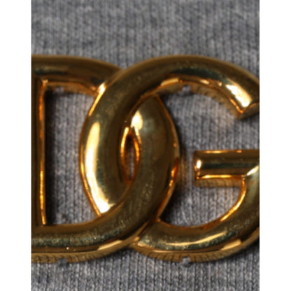 Dolce & Gabbana Gray Cotton Blend Embellished Tee T-shirt