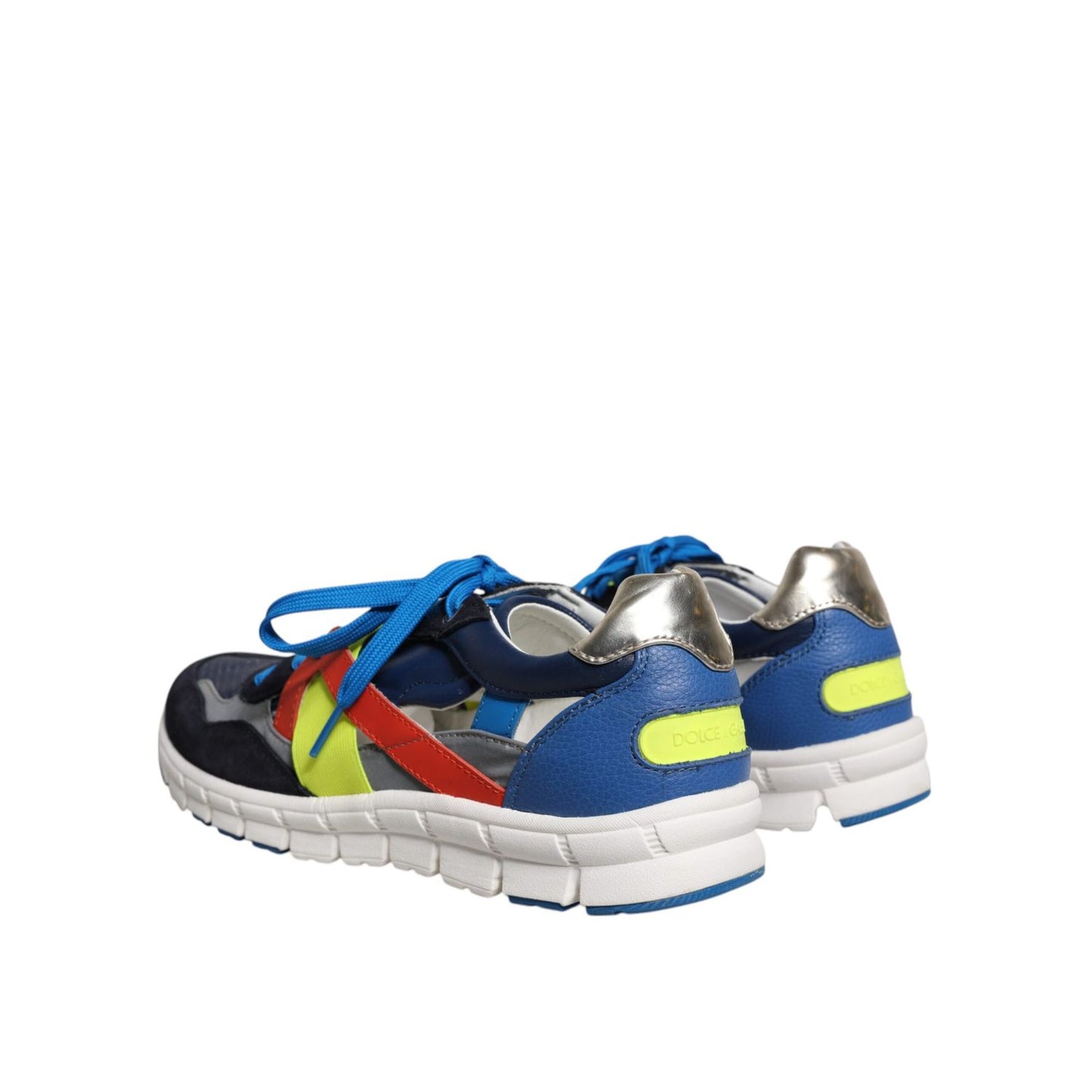 Dolce & Gabbana Multicolor Leather Suede Low Top Sneakers Shoes