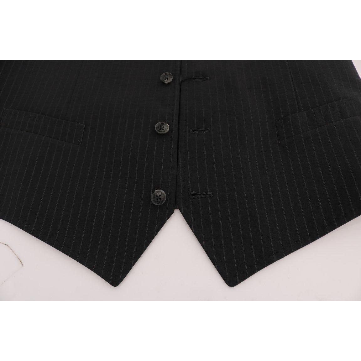Dolce & Gabbana Gray STAFF Cotton Striped Vest SIG60354-1