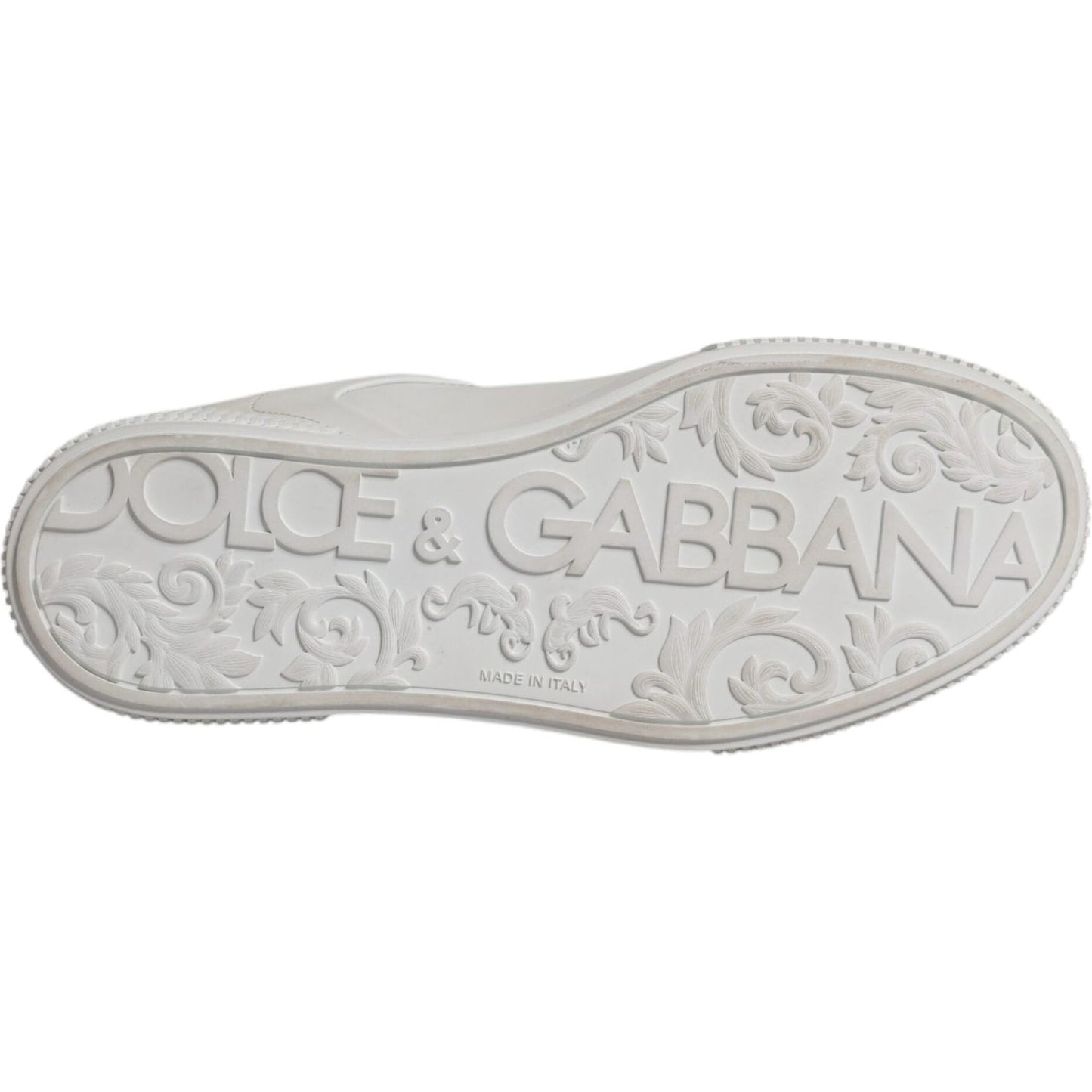 Dolce & Gabbana White Miami Leather Low Top Sneakers Shoes LA11993-36.5