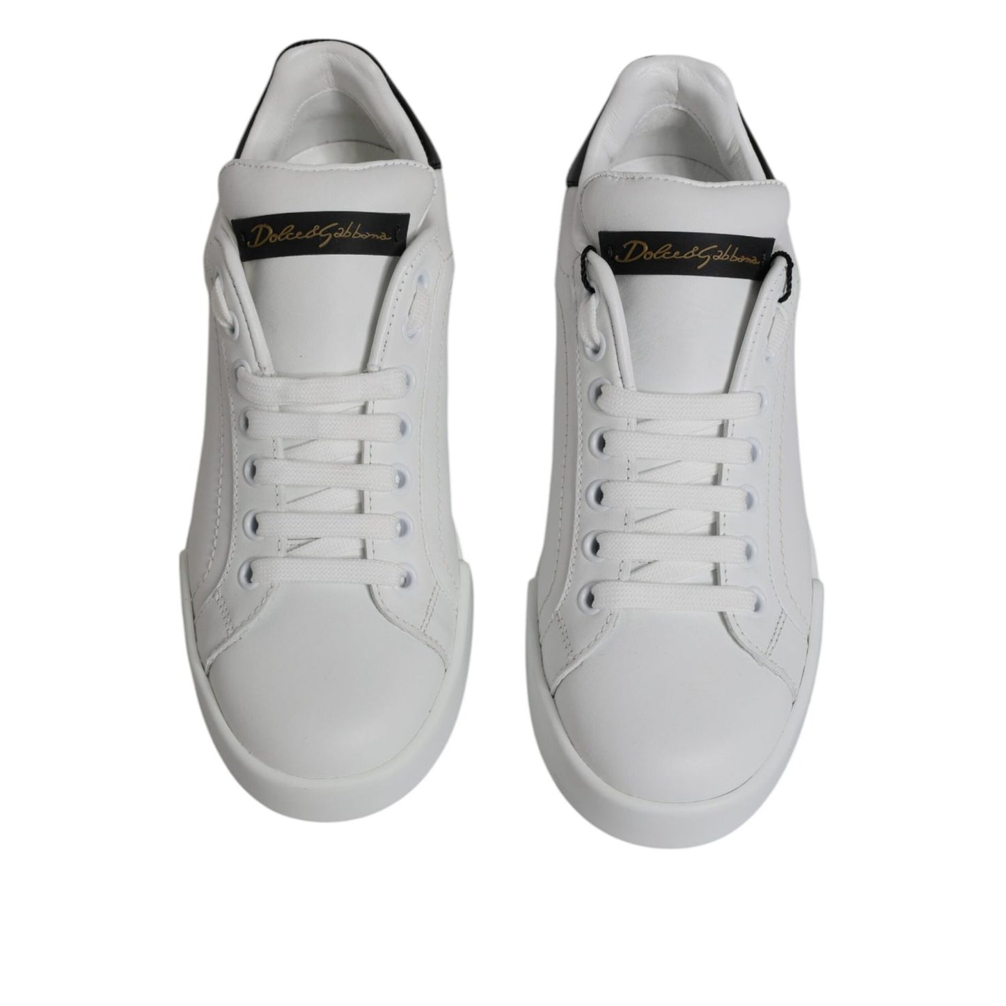 Dolce & Gabbana White Leather Classic Low Top Sneakers Shoes