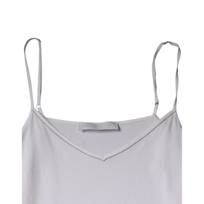 Fabiana Filippi White Spaghetti Strap Sleeveless Tank Top