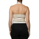 L'Autre Chose Off White Silk Sleeveless Buttoned Halter Top TSH86779-40