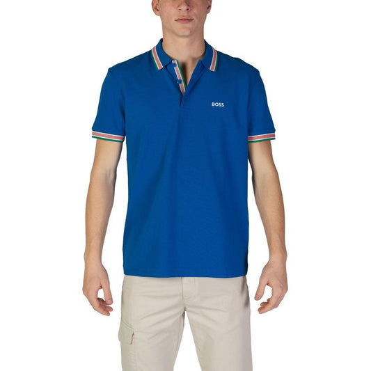 Hugo Boss Blue Cotton Polo Shirt BO-15825000126-IT44 | S