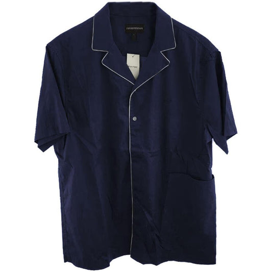 Emporio Armani Blue Cotton Shirt EM-14361-XXL