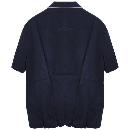Emporio Armani Blue Cotton Shirt EM-14361-XXL