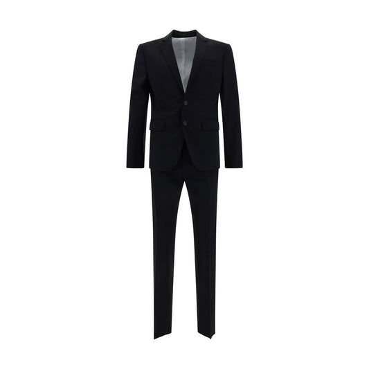 Dsquared² Blue Fleece Wool Two-Piece Suit, classic wool blazer and trousers outfit on white background