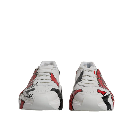 Dolce & Gabbana White Daymaster Hand Painted Sneakers Shoes MV6582-41.5