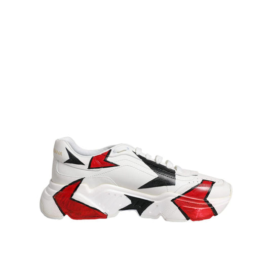 Dolce & Gabbana White Daymaster Hand Painted Sneakers Shoes MV6582-41.5