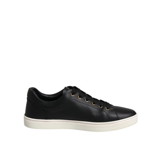 Dolce & Gabbana Black Leather Logo London Sneaker Shoes MV6604-40.5