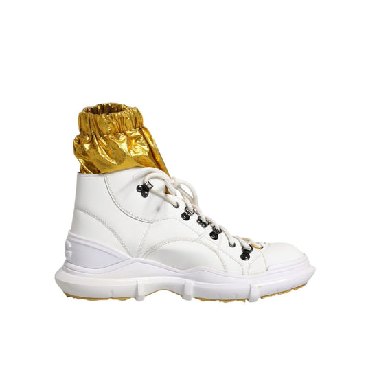 Dolce & Gabbana White Nylon Galileo High Top Sneakers Shoes MV6610-44