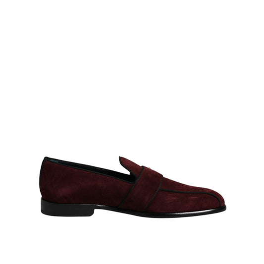 Dolce & Gabbana Bordeaux Suede Loafers Formal Men Dress Shoes MV6620-41