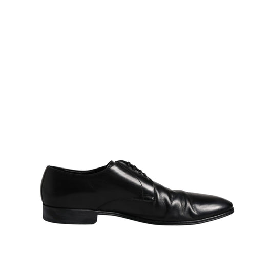 Dolce & Gabbana Black Patent Leather Derby Men Dress Shoes MV6624-44.5