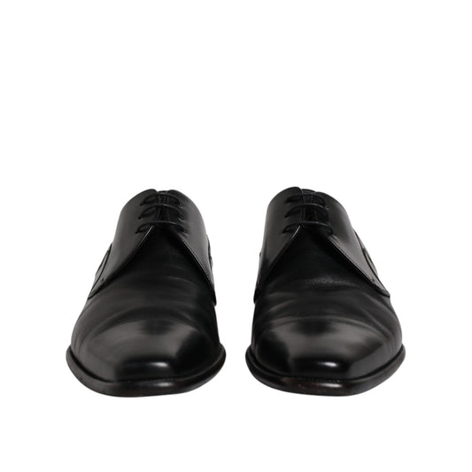 Dolce & Gabbana Black Leather Derby Men Formal Dress Shoes MV6625-42.5