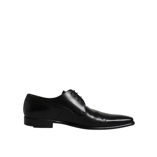Dolce & Gabbana Black Leather Derby Men Formal Dress Shoes MV6625-42.5