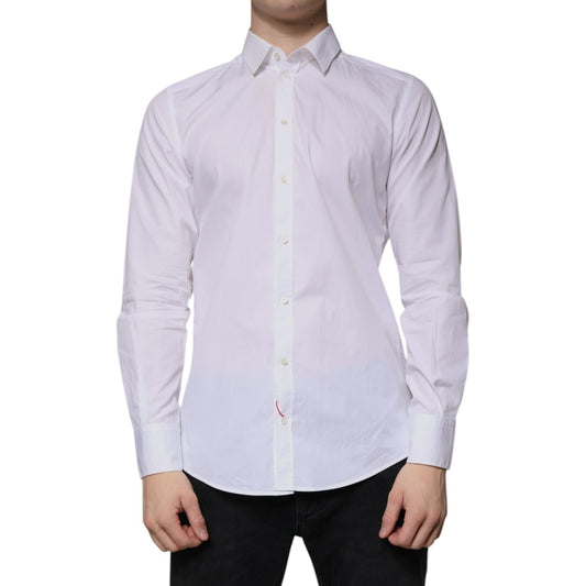 Dolce & Gabbana White Cotton Long Sleeve Formal Dress Shirt TSH86341-39