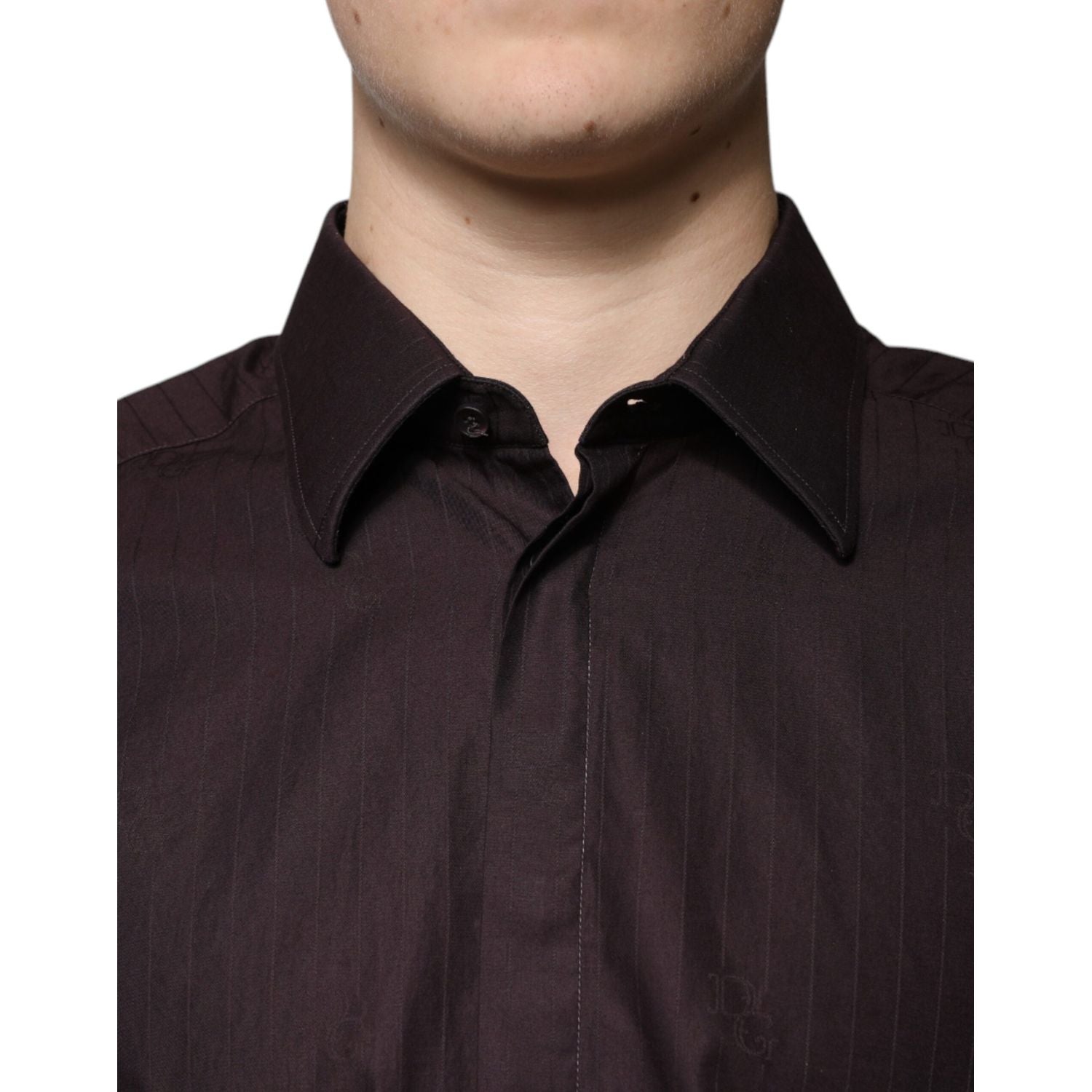 Dolce & Gabbana Purple Cotton Slim Fit MARTINI Dress Shirt