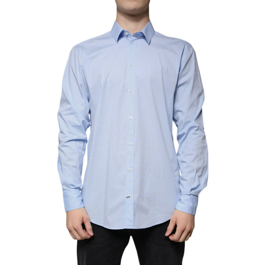 Dolce & Gabbana Light Blue Cotton Slim Fit MARTINI Dress Shirt TSH86472-41