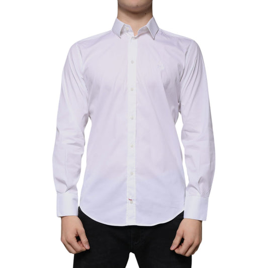 Dolce & Gabbana White Cotton Blend Men MARTINI Dress Shirt TSH86484-39