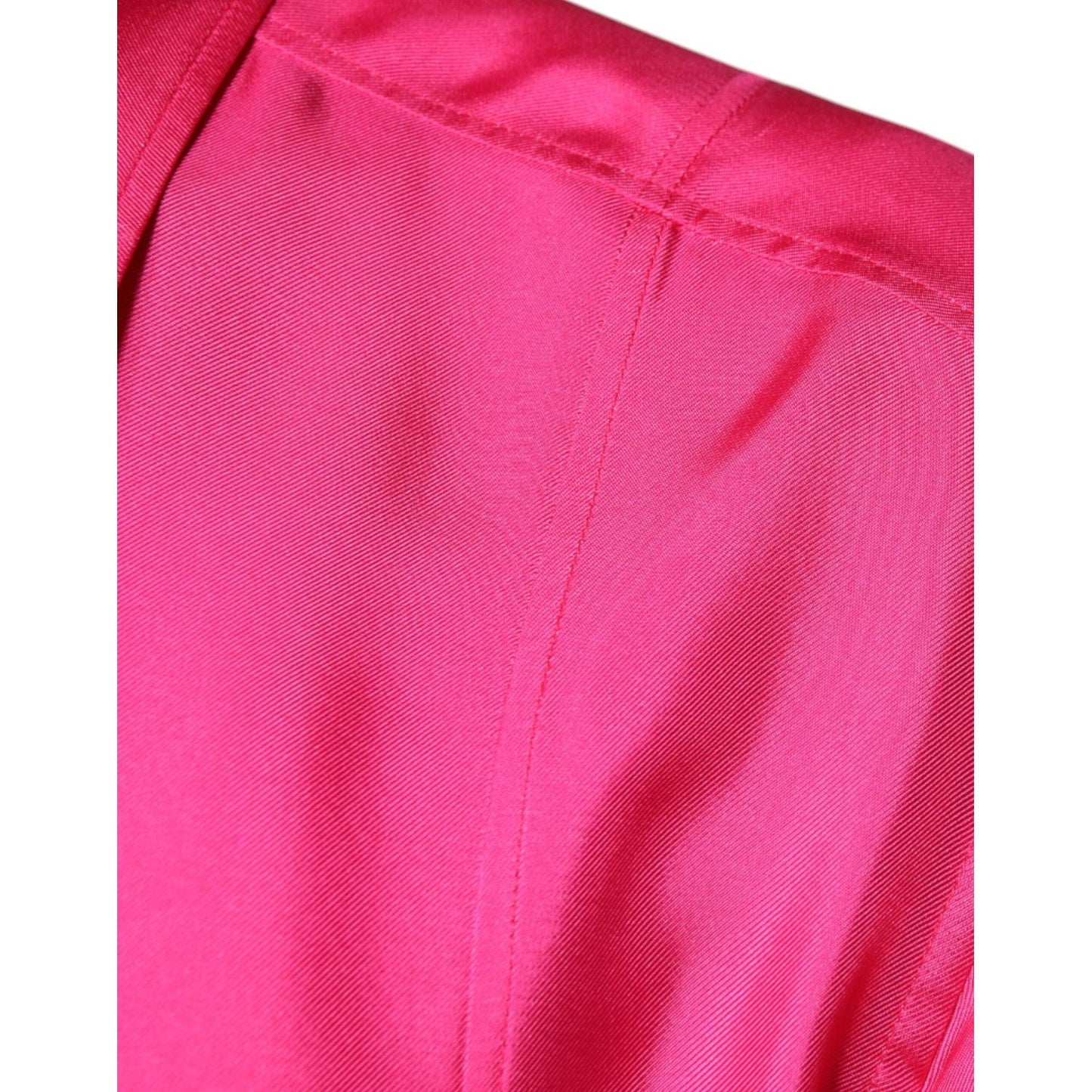 Dolce & Gabbana Pink Silk Collared Button Down Men Shirt TSH87287-43