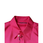 Dolce & Gabbana Pink Silk Collared Button Down Men Shirt TSH87287-43
