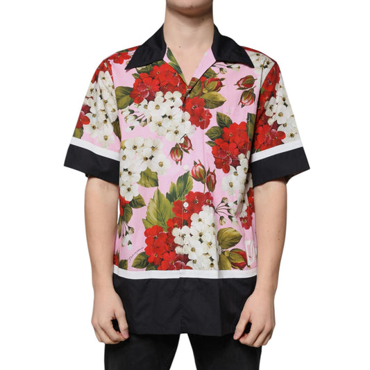 Dolce & Gabbana Multicolor Floral Button Down Casual Shirt TSH87320-40