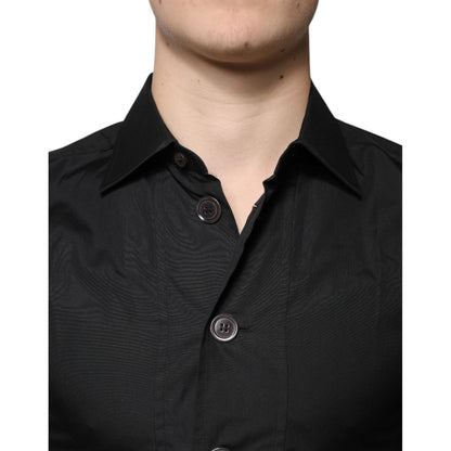 Dolce & Gabbana Black Cotton Formal Long Sleeves Dress Shirt