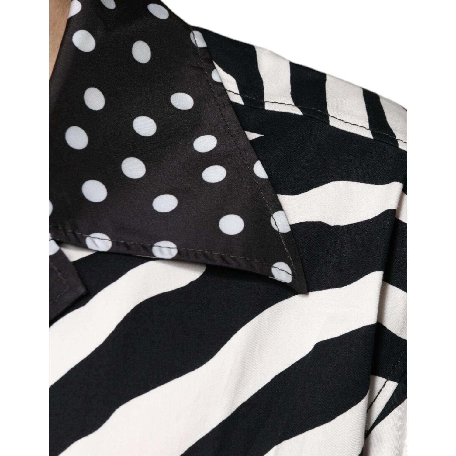 Dolce & Gabbana Black White Zebra Button Down Oversize Shirt