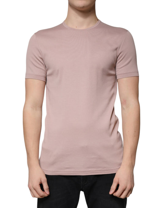 Dolce & Gabbana Brown Cotton Short Sleeves Round Neck T-shirt TSH87337-50
