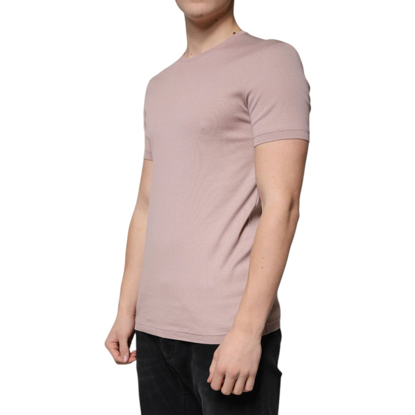 Dolce & Gabbana Brown Cotton Short Sleeves Round Neck T-shirt