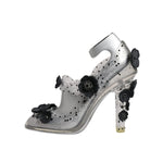 Dolce & Gabbana Clear Floral Crystal CINDERELLA Heels Shoes