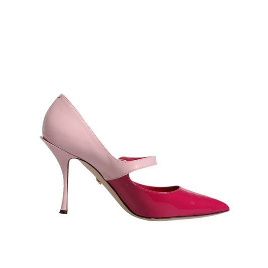 Dolce & Gabbana Two Tone Pink Leather Mary Jane Heels Pumps Shoes LA12065-40.5