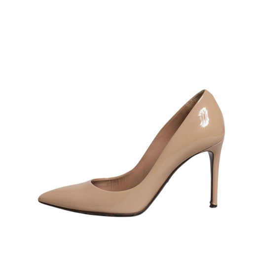 Dolce & Gabbana Beige Patent Leather Stiletto Heel Pumps Shoes LA12087-35.5