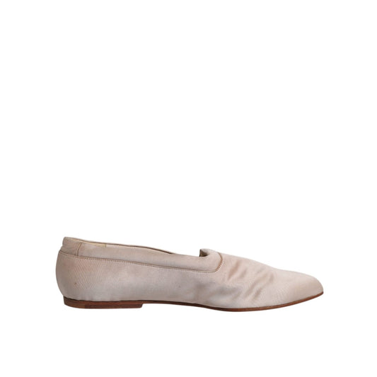 Dolce & Gabbana Beige Fabric Slip On Ballerina Flats Shoes LA12136-39