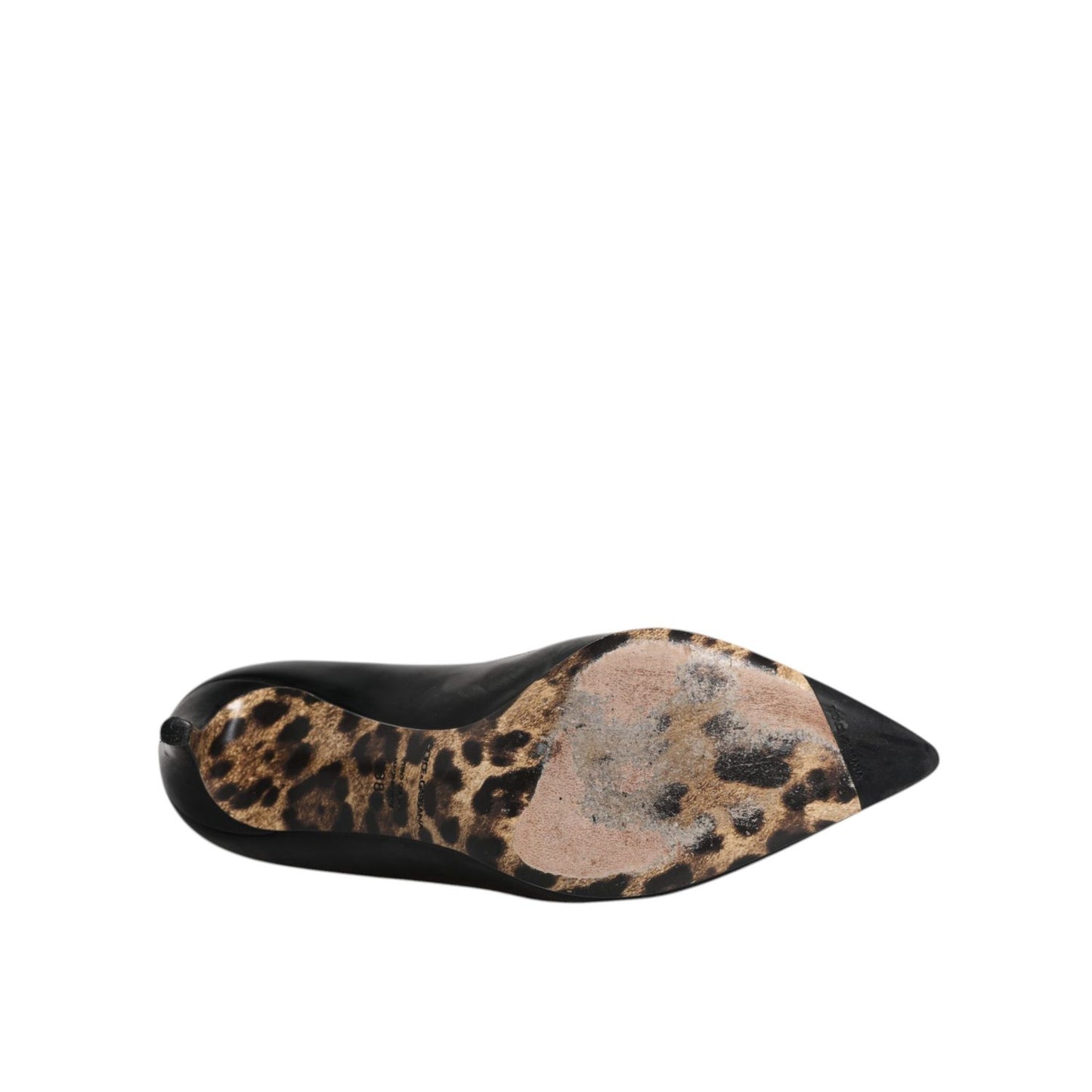 Dolce & Gabbana Black Calf Leather Stiletto Heels Pumps Shoes