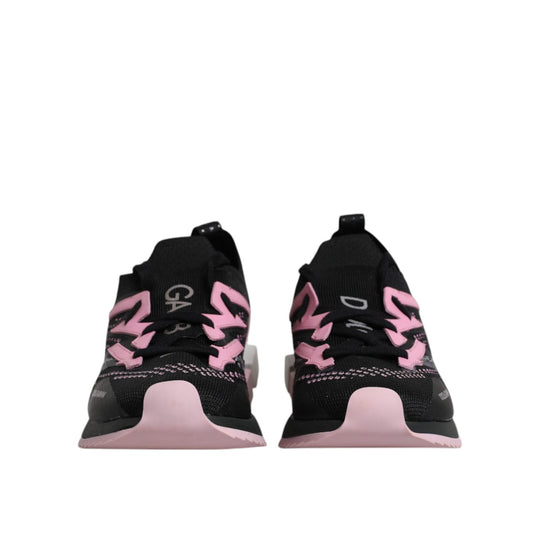 Dolce & Gabbana Black Pink SORRENTO Sport Stretch Sneakers Shoes LA12150-38