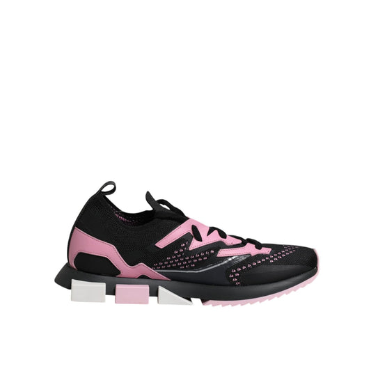 Dolce & Gabbana Black Pink SORRENTO Sport Stretch Sneakers Shoes LA12150-38
