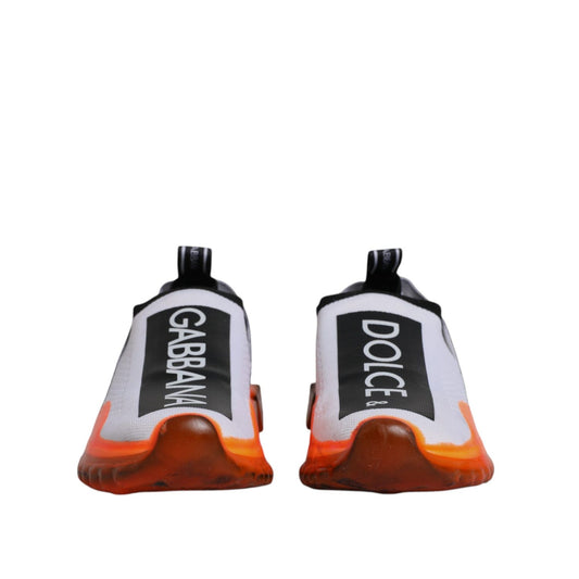 Dolce & Gabbana White Orange Slip On Sorrento Sneakers Shoes LA12151-38