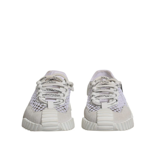 Dolce & Gabbana White Mesh NS1 Low Top Sports Sneaker Shoes LA12205-35