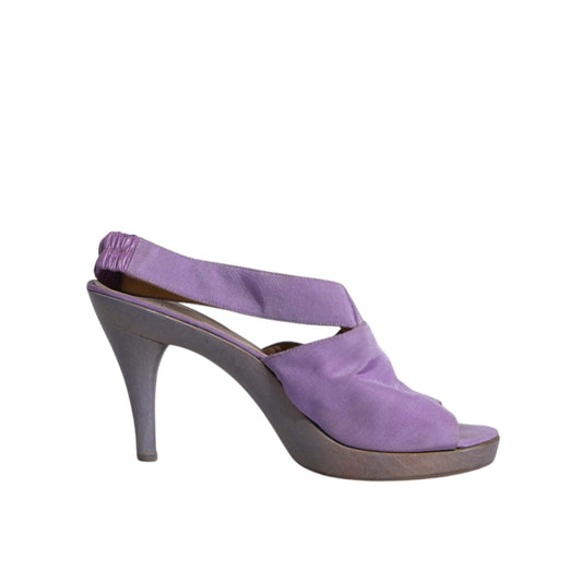 Dolce & Gabbana Purple Platform Slingback Heels Sandals Shoes LA12209-38