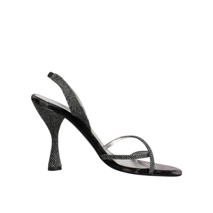 Dolce & Gabbana Black Chevron High Heels Sandals Shoes